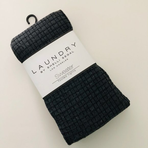 LAUNDRY Dark Gray Sweater Footed Tights Size Large NWT - Picture 1 of 3